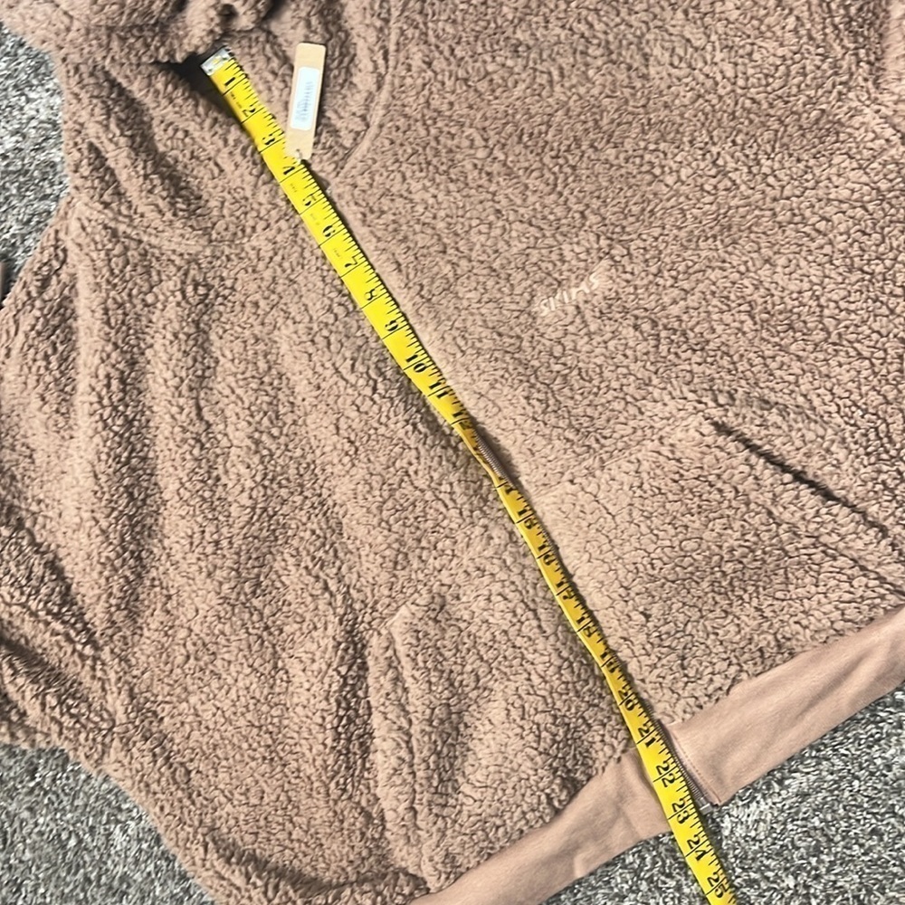 SKIMS Teddy Sherpa Fur Full Zip Up Jacket Hoodie Sweater Pullover - Picture 7 of 8